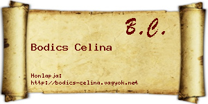 Bodics Celina névjegykártya